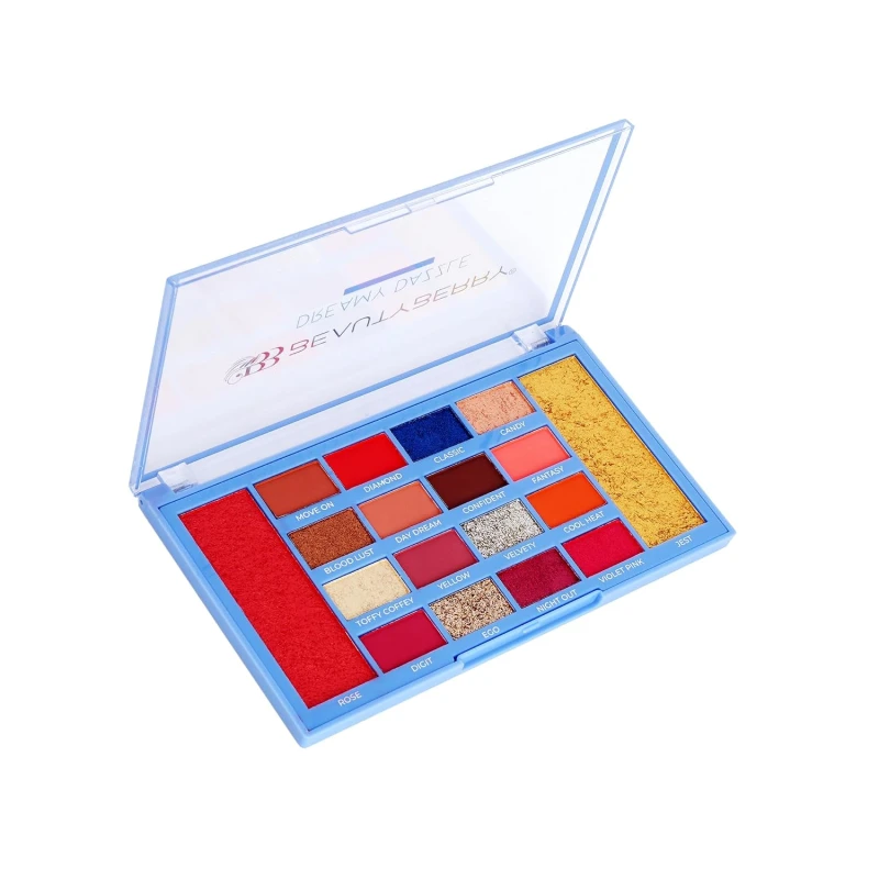 Beauty Berry Dreamy Dazzle Makeup and Eyeshadow Palette with Matte, Shimmer & Glitter Shades | Easy to Blend, Highly Pigmented Eyeshadow | Long Wearing Eyeshadow Palette for Eye Makeup (Shade - 02, 40g) Makeup