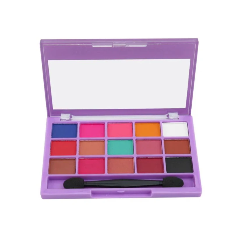 BeautyBerry Wallet Queen Eyeshadow Palette Kit – 15 Highly Pigmented Matte, Shimmer & Glitter Shades, Travel-Friendly Makeup Palette & Applicator Brush for Women (Matte) Makeup
