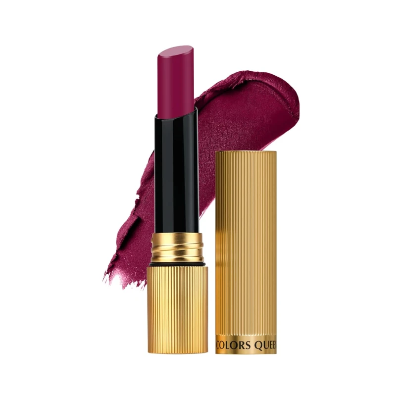 Colors Queen Hold Up Full Day Non-Transfer Matte Lipstick | Long Lasting and Weightless Formula | Intense Color Pay Off | Waterproof Lipstick for Women (106 - Rich Mehroon, 4g) — Makeup — Colours queen cosmetics | colourheart