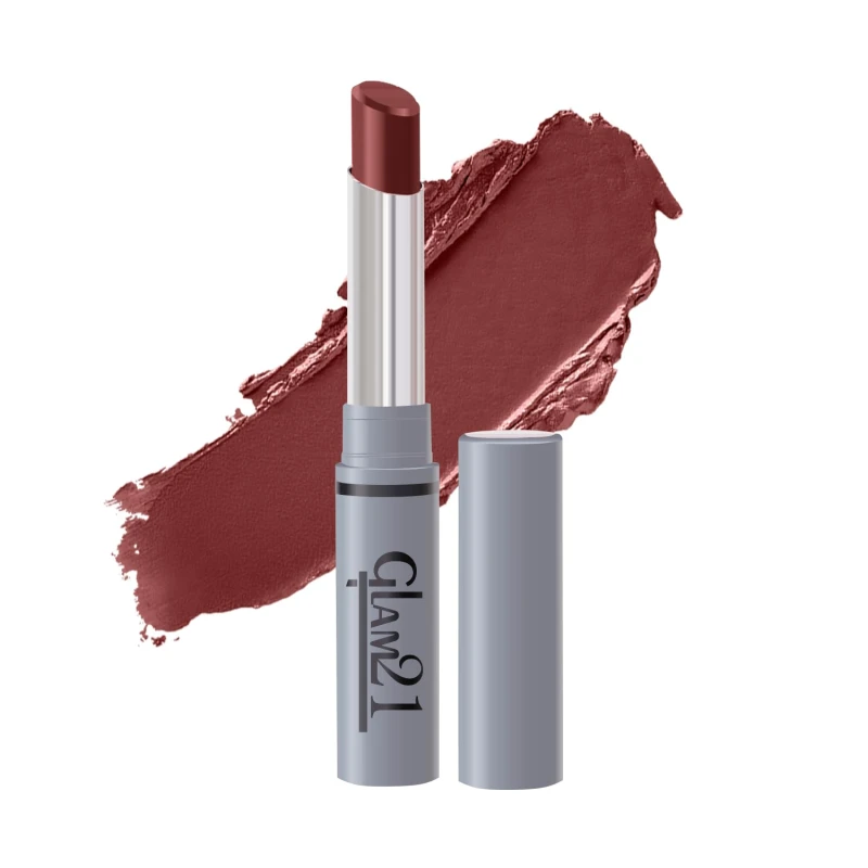 Glam 21 Long Lasting Non-Transfer Lipstick|Creamy Matte Formula | Smudge-Free | HD-Colored lips - 2gm | Nude Hue-27 — Makeup — GLAM 21 | colourheart
