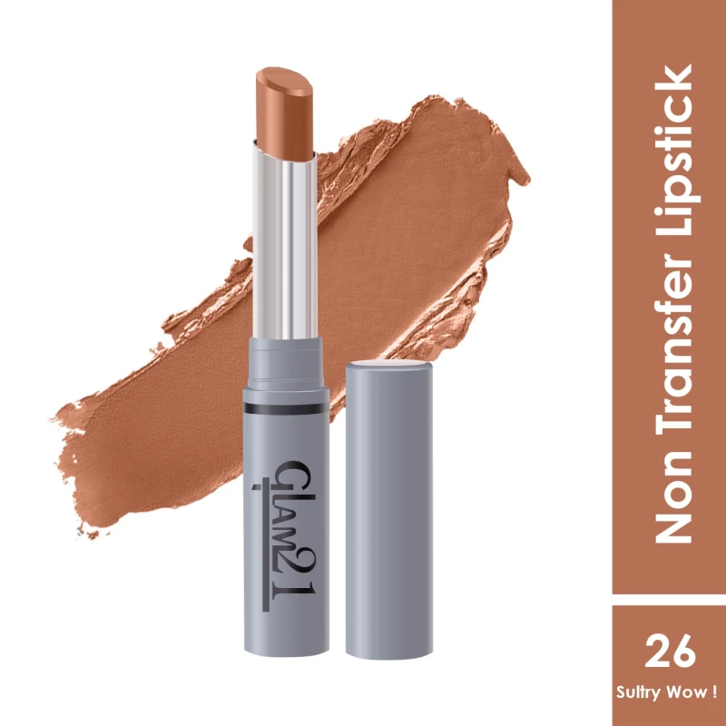 Glam 21 Long Lasting Non-Transfer Lipstick|Creamy Matte Formula | Smudge-Free | HD-Colored lips - 2gm | Slutry Wow-26