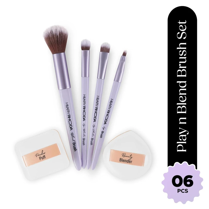 Hilary Rhoda Play n Blend Brush Set | Makeup Brushes For Foundation, Cream, Liquid & Powder Formulation Makeup