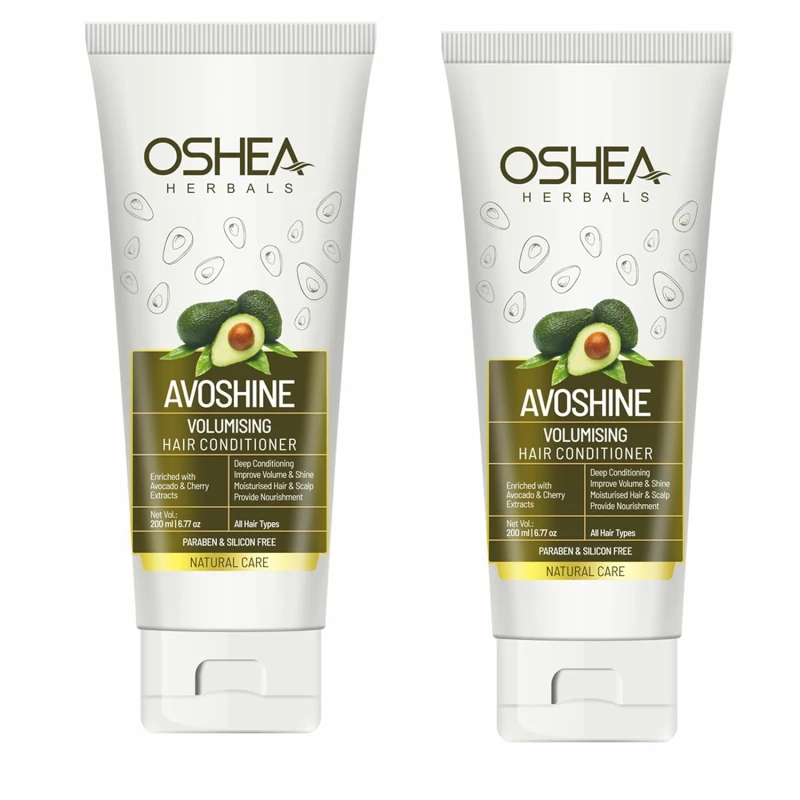 Oshea Herbals Avoshine Volumizing Hair Conditioner | Deep Conditioning for Improved Volume & Shine | Enriched with Avocado & Cherry Extract | Paraben & Silicone Free (Pack of 2) HAIR CARE