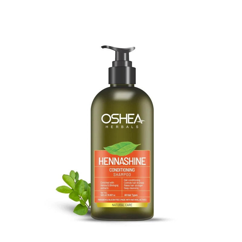 Oshea Herbals Heenashine Conditioning Shampoo | Controls Dryness & Makes Hair Stronger with Deep Cleansing | Enriched with Henna & Bhringraj 500 ml HAIR CARE