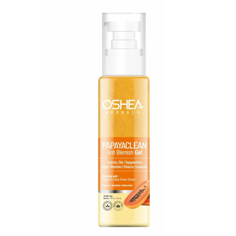 Oshea Herbals Papayaclean Anti Blemish Face Gel for All Skin Types | Hydrates, Reduces Pigmentation & Lightens Blemishes | Enriched with Papaya & Daisy Flower Extracts - 120ml Skincare