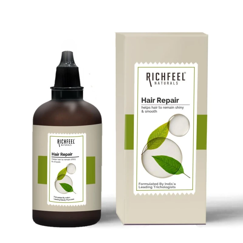 Richfeel Hair Repair Serum for Women &amp; Men|All Hair Types for Frizz-free, Smooth &amp; Glossy Hair |With Argan Oil &amp; Vitamin E | 60 ml