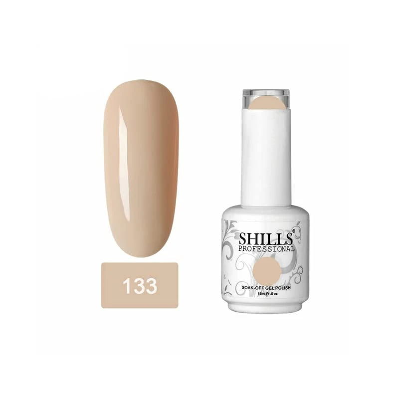 SHILLS PROFESSIONAL UV/LED Soak Off Gel Polish (Gel Nail Polish) Nail Art Nail Polish Color Shade 133, Glossy Fini-sh, 15ml Makeup