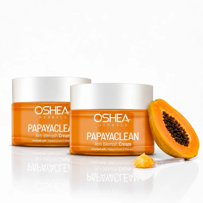 vOshea Herbals Papayaclean Anti Blemish Face Cream For All Skin Types | Hydrates, Removes Dark Spots & Blemishes | with Papaya Extract & Vitamin E - 50 g(Pack of 2) Skincare