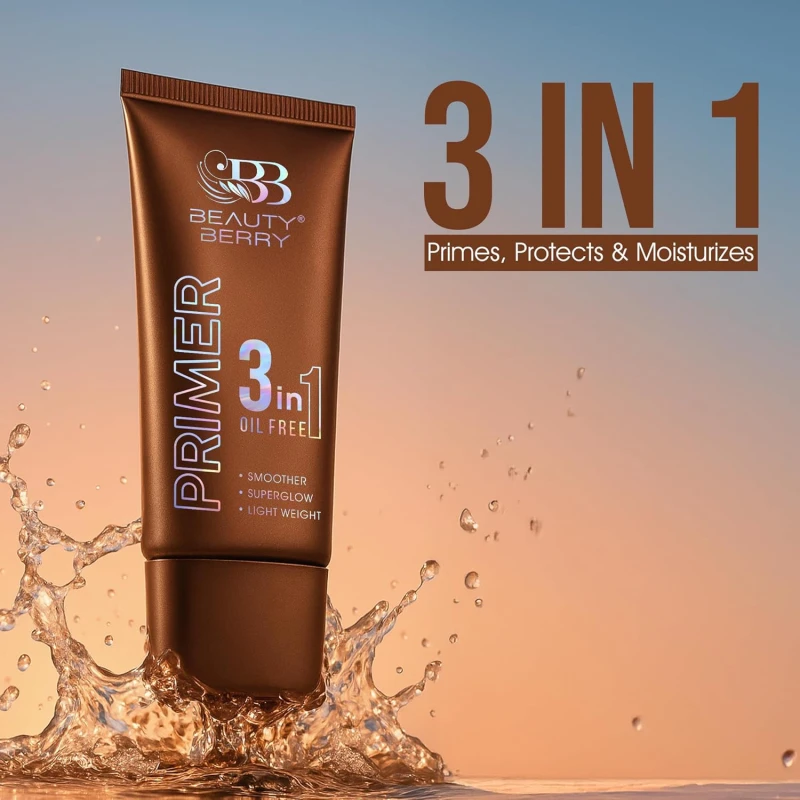 Beauty Berry 3 in 1 Primer – Transparent, 30ml | Poreless, Smooth &amp; Long Lasting Makeup | Oil Free, Moisturizing and Lightweight Primer for Face Makeup thumbnail 5