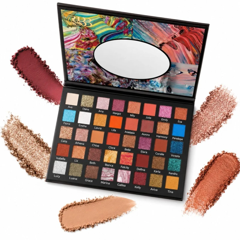 Beauty Berry 40 Fashion Eyeshadow Palette for Professional Makeup | 40 Highly Pigmented Matte, Shimmer &amp; Glitter Shades with Mirror | Long Lasting Eye Makeup Kit for Women - Thumbnail 2