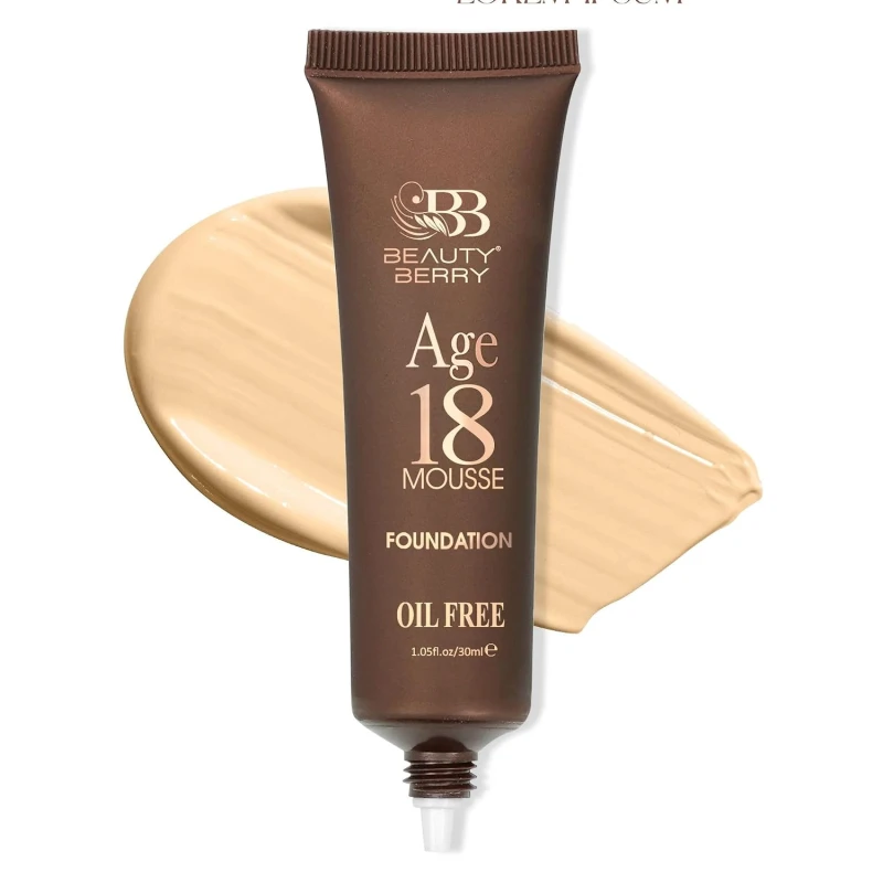 Beauty Berry Age 18 Mousse Foundation for Women – Oil Free Matte Finish Mousse Foundation with SPF 15 | Lightweight Medium Coverage Long Lasting Blendable Face Makeup | 30ml (Shade 03) thumbnail 5