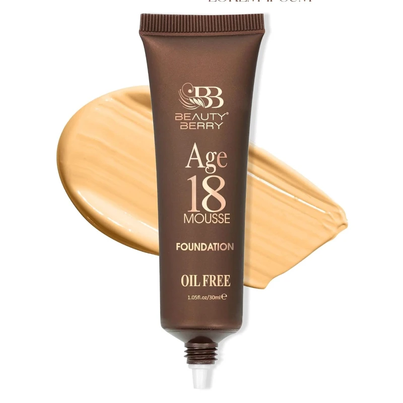 Beauty Berry Age 18 Mousse Foundation for Women – Oil Free Matte Finish Mousse Foundation with SPF 15 | Lightweight Medium Coverage Long Lasting Blendable Face Makeup | 30ml (Shade 04) thumbnail 5