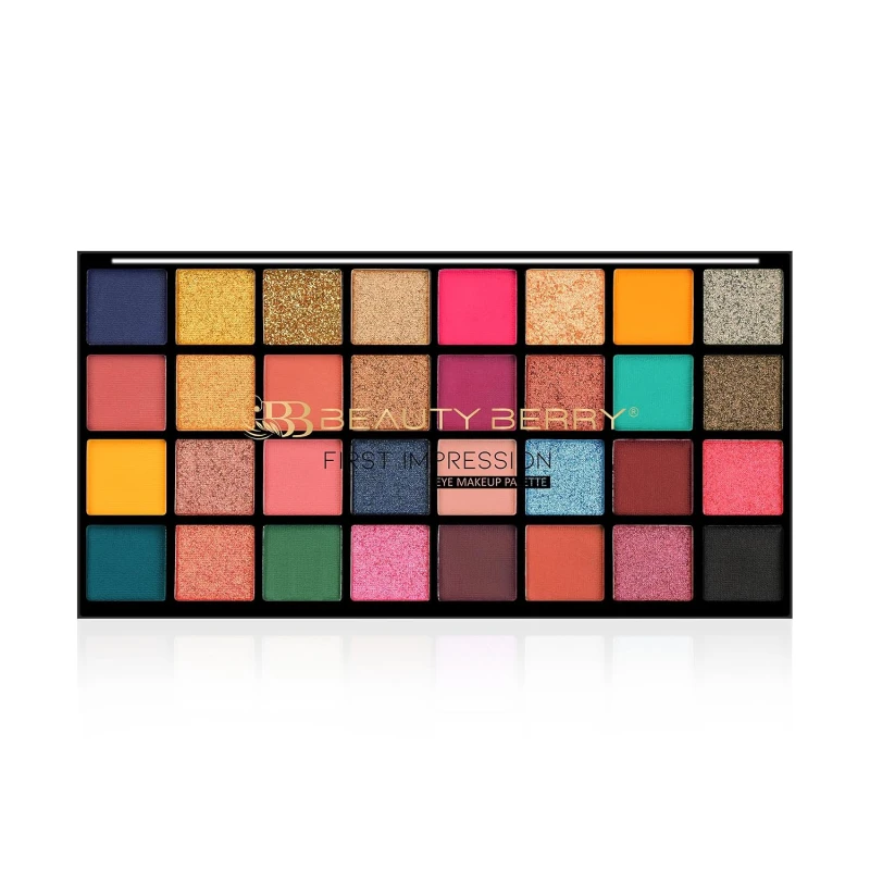 Beauty Berry First Impression Eyeshadow Palette | Eyeshadow Palette with Mix of 32 Matte, Shimmer &amp; Glitter Shades | No Fallout, Highly Pigmented Eyeshadow Palette for Eye Makeup (Shade - 01) - Thumbnail 4