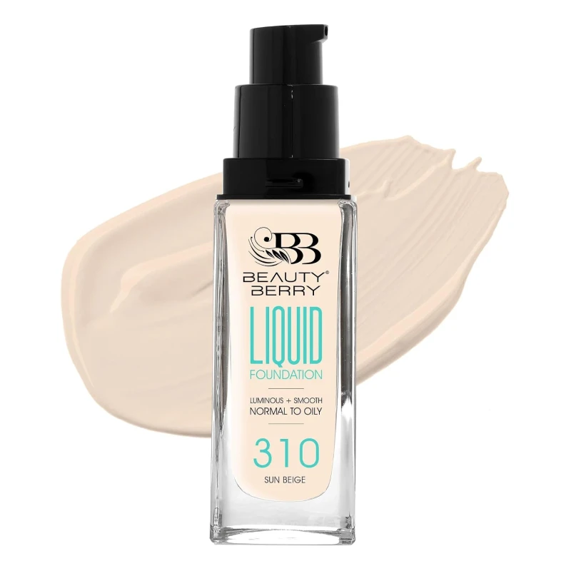 Beauty Berry Fit For U Liquid Foundation for Women – Lightweight Oil Free Luminous Foundation with 16H Oil Control | Waterproof Sheer to Medium Coverage Matte Glow Finish Makeup | 30ml (Sun Beige) thumbnail 5