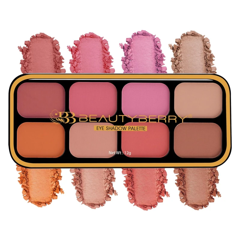 Beauty Berry Matte Eyeshadow &amp; Blusher Palette | 8 Highly Pigmented &amp; Blendable Shades | One Swipe Application, Lightweight &amp; Long Wearing Eyeshadow Palette for Eye Makeup (Shade - 02) thumbnail 2