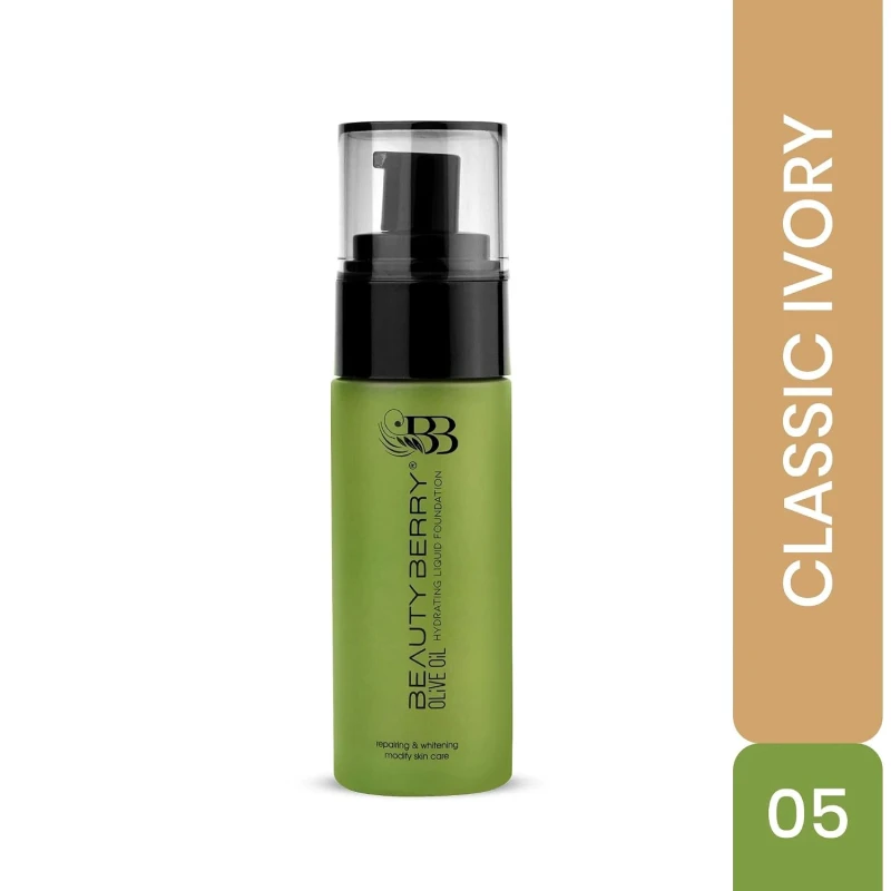 Beauty Berry Olive Oil Hydrating Liquid Foundation for Women – Dewy Finish Nourishing Foundation with Olive Oil | Medium Buildable Coverage Skin Perfecting Makeup for Dry Skin | 30ml (Medium Beige) thumbnail 3