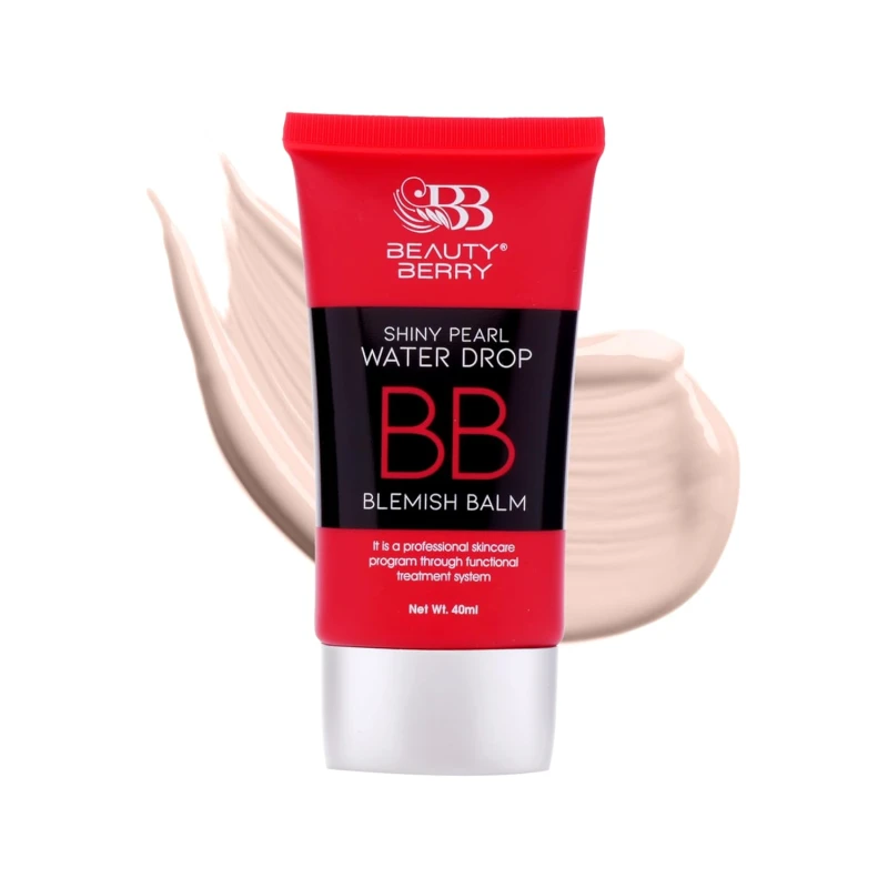Beauty Berry Shiny Pearl Waterdrop Blemish Balm BB Foundation with SPF-15 | Lightweight &amp; Non-Greasy Long Lasting Foundation Cream Enriched with Jojoba Seed Oil (White Ivory) - Thumbnail 2
