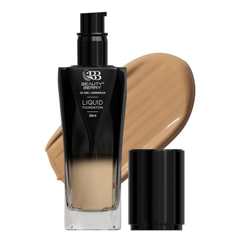 Beauty Berry Soft Moisturizing Liquid Foundation for Women – Oil Free Waterproof Matte Finish Foundation | Lightweight Buildable Coverage Face Makeup with Silky Texture &amp; 6 Shades | 30ml (Classic Ivory) - Thumbnail 4