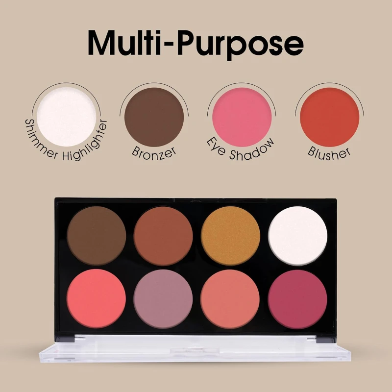 Beauty Berry Spotlight Matte Blusher Palette with Shimmery Highlighter &amp; Contour| Highly Pigmented &amp; Blendable Shades | Blush &amp; Highlighter Palette for Face Makeup (Shade - 01) thumbnail 3