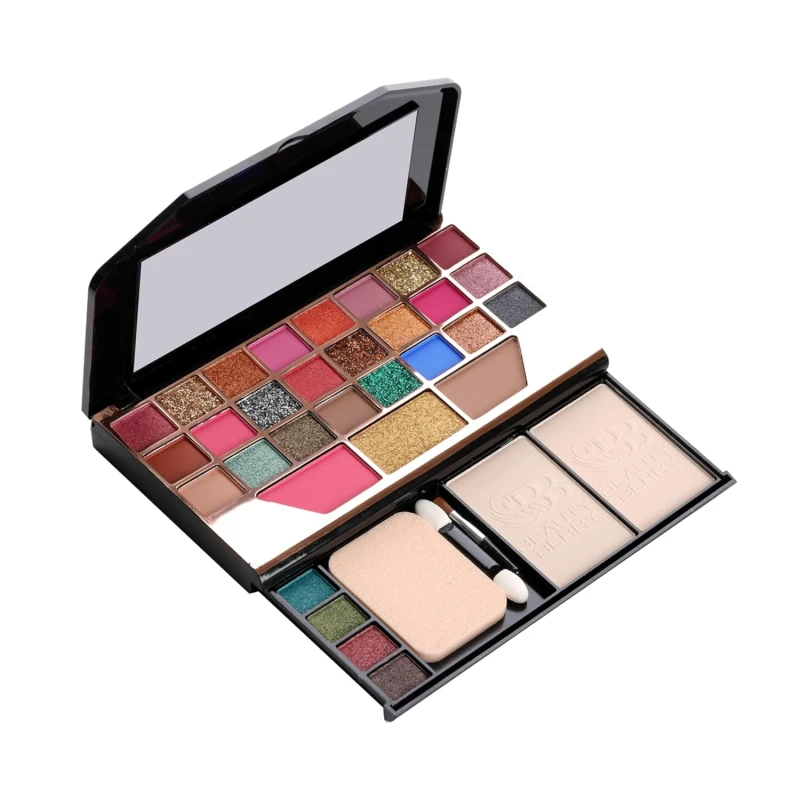 BEAUTY BERRY STELL MAKEUP KIT WITH 24 EYESHADOWS &amp; 3 HIGHLIGHTER AND 2 BLUSHER AND 2 COMPACT POWDER WITH MAKEUP BUFF &amp; BRUSH. (SHADE-01) thumbnail 4