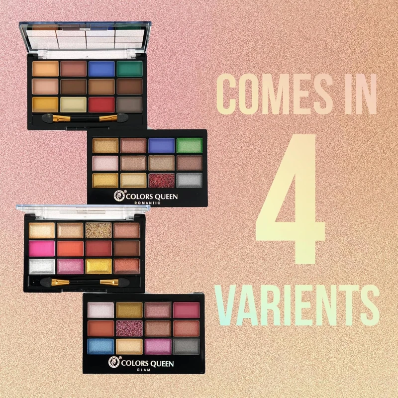 Colors Queen 12 Multicolor Eyeshadow Palette with Brush Applicator, Highly Pigmented, Matte &amp; Shimmer Finish, Long Lasting, Easy to Blend, 18g (Glam) thumbnail 7