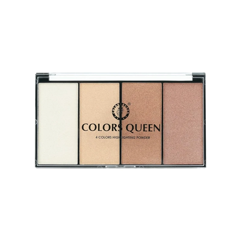 Colors Queen 4 Colors Highlighting Powder with Highlighter, Blush, Blush Topper &amp; Eyeshadow | Easily Blendable | Highly Pigmented Highlighter Palette for Face Makeup (Shade - 01, 32g) thumbnail 2