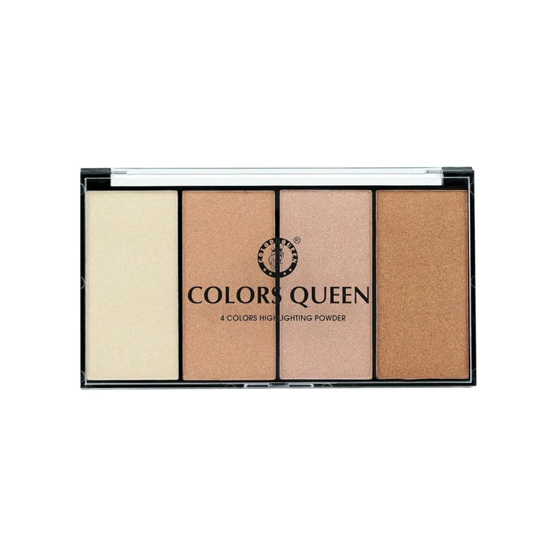 Colors Queen 4 Colors Highlighting Powder with Highlighter, Blush, Blush Topper &amp; Eyeshadow | Easily Blendable | Highly Pigmented Highlighter Palette for Face Makeup (Shade - 02, 32g) thumbnail 2