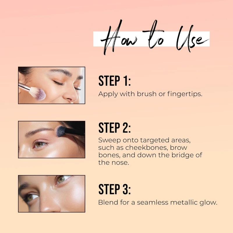 Colors Queen 4 Colors Highlighting Powder with Highlighter, Blush, Blush Topper &amp; Eyeshadow | Easily Blendable | Highly Pigmented Highlighter Palette for Face Makeup (Shade - 02, 32g) thumbnail 7