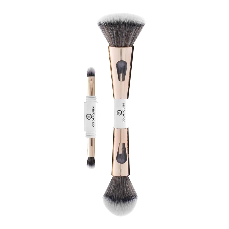Colors Queen 4 in 1 Multifunctional Makeup Brush Set with Foundation Brush, Powder Brush, Eyeshadow Blending Brush &amp; Flat Brush | Feathery Soft Bristles Makeup Brushes for Women - Thumbnail 2