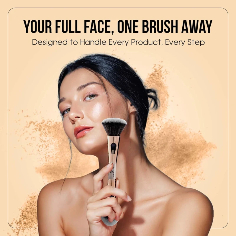 Colors Queen 4 in 1 Multifunctional Makeup Brush Set with Foundation Brush, Powder Brush, Eyeshadow Blending Brush &amp; Flat Brush | Feathery Soft Bristles Makeup Brushes for Women - Thumbnail 6