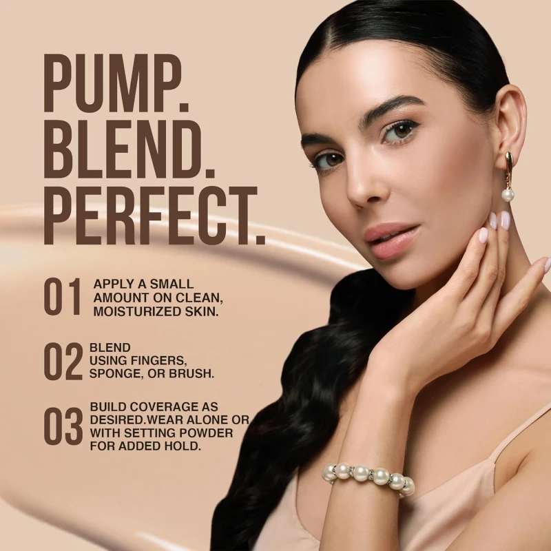 Colors Queen 7 in 1 Total Repair Liquid Foundation | Full Coverage, Oil Free Comes with Primer, Concealer, Moisturizer, CC Cream for Smooth and Radiant Skin | Foundation for Face Makeup (03 - Natural, 50g) thumbnail 4