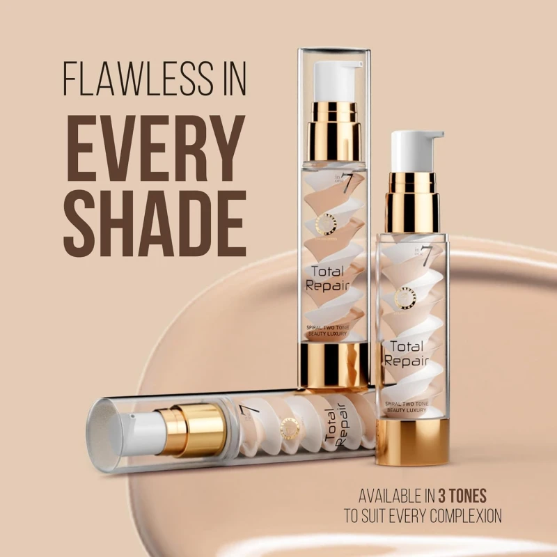 Colors Queen 7 in 1 Total Repair Liquid Foundation | Full Coverage, Oil Free Comes with Primer, Concealer, Moisturizer, CC Cream for Smooth and Radiant Skin | Foundation for Face Makeup (03 - Natural, 50g) thumbnail 5