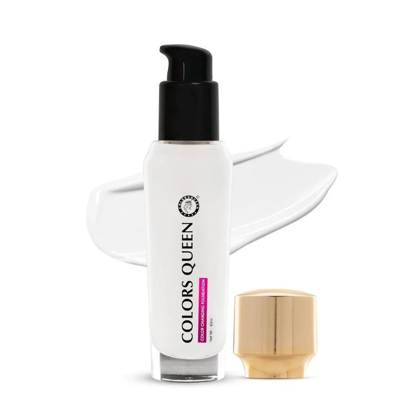 Colors Queen Color Changing Foundation - 40ml | Flawless Color Changing Foundation with Satin Finish, Makeup Base Moisturizing, Long Lasting Waterproof Liquid Foundation for Face Makeup - Thumbnail 2