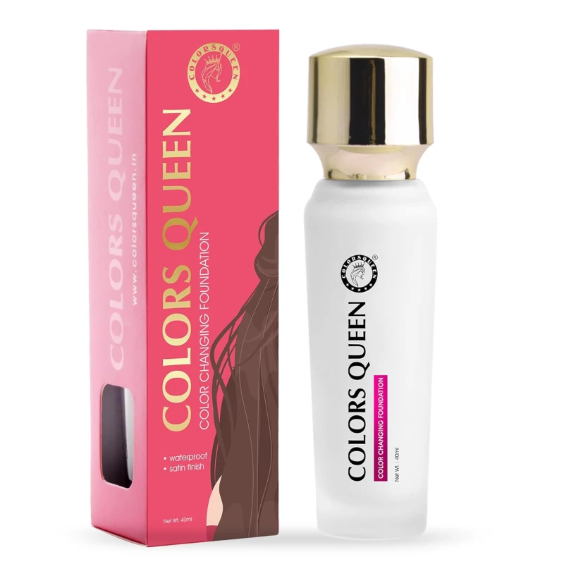 Colors Queen Color Changing Foundation - 40ml | Flawless Color Changing Foundation with Satin Finish, Makeup Base Moisturizing, Long Lasting Waterproof Liquid Foundation for Face Makeup - Thumbnail 7