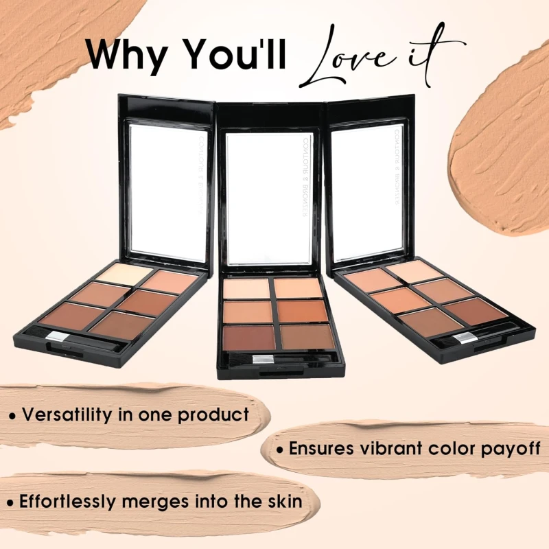 Colors Queen Contour &amp; Bronzer Palette | Matte Finish &amp; Long Lasting Formula | Easy to Blend, Creamy Texture, Lightweight Contour and Bronzer Palette for Face Makeup (Shade - 01, 17g) thumbnail 3