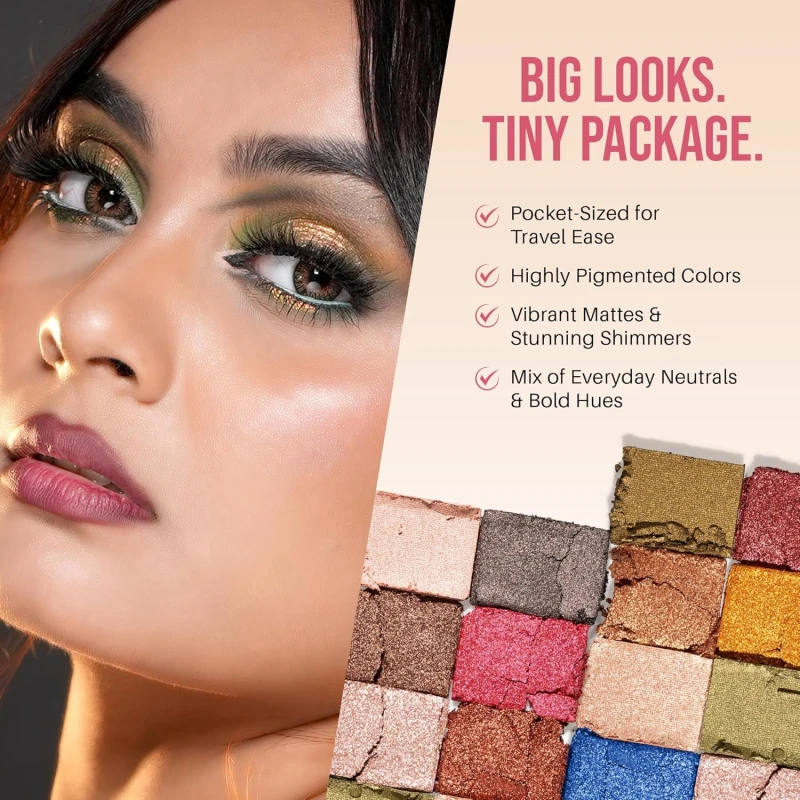 Colors Queen Country Obsession Eyeshadow Palette – New York, 21.5g | 9 Highly Pigmented Eyeshadow Palette with 2 Blusher, 1 Highlighter &amp; 1 Bronzer | Matte &amp; Shimmery Finish thumbnail 3