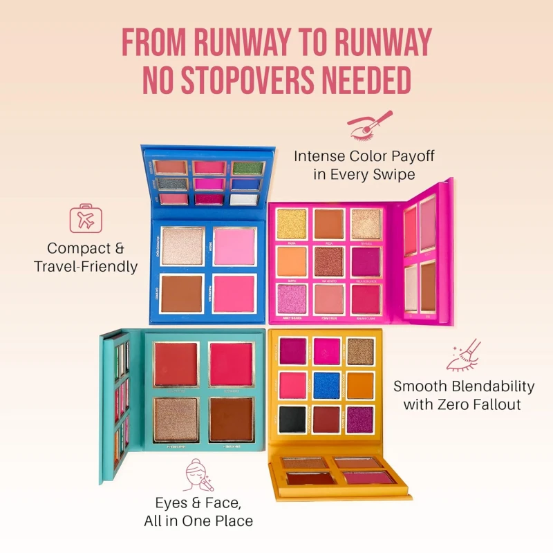Colors Queen Country Obsession Eyeshadow Palette – Rome, 21.5g | 9 Highly Pigmented Eyeshadow Palette with 2 Blusher, 1 Highlighter &amp; 1 Bronzer | Matte &amp; Shimmery Finish thumbnail 4