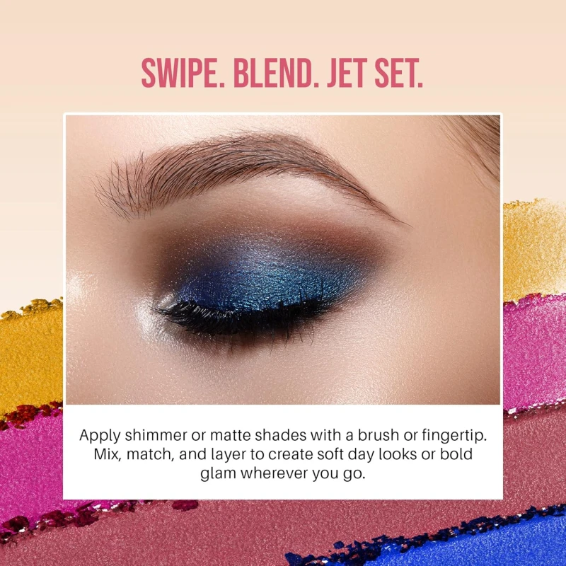 Colors Queen Country Obsession Eyeshadow Palette – Rome, 21.5g | 9 Highly Pigmented Eyeshadow Palette with 2 Blusher, 1 Highlighter &amp; 1 Bronzer | Matte &amp; Shimmery Finish thumbnail 5
