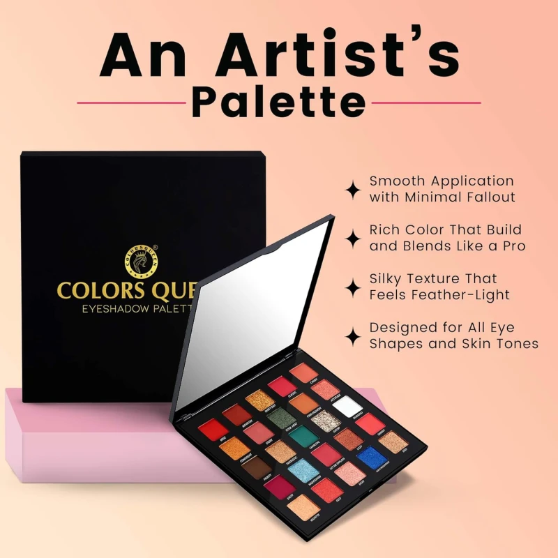 Colors Queen Divine Eyeshadow Palette – 37.5g | 25 Ultra Pigmented Multi-Colors Shades, Easy to Blend, Lightweight &amp; Long Wearing Eyeshadow Palette with Matte &amp; Shimmery Shades (Multicolor - 01) - Thumbnail 4