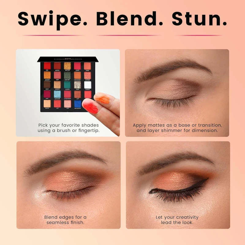 Colors Queen Divine Eyeshadow Palette – 37.5g | 25 Ultra Pigmented Multi-Colors Shades, Easy to Blend, Lightweight &amp; Long Wearing Eyeshadow Palette with Matte &amp; Shimmery Shades (Multicolor - 01) - Thumbnail 5