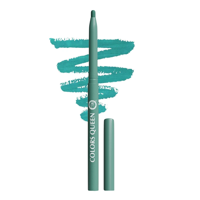 Colors Queen Extreme Color Kajal Pencil - 05 Peacock Green, 0.4g | Smooth One Stroke Application with Ultra Creamy Texture | 16 Hrs Long Stay, Non Transfer, Smudge Proof &amp; Waterproof Kajal for Women - Thumbnail 5
