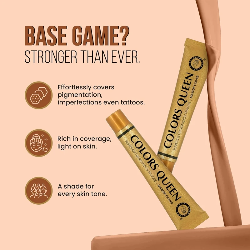 Colors Queen Film Studio Makeup Cover foundation with SPF-30 | Lightweight Texture, Long Lasting Waterproof | Full Coverage, Hypoallergenic Matte Finish Foundation for Face Makeup (208) thumbnail 3