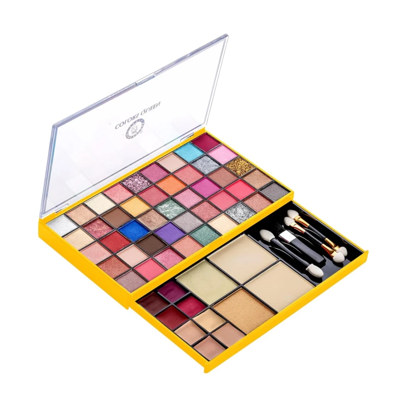 Colors Queen Makeup Kit With 45 Highly Pigmented Matte, Shimmery &amp; Glittery Eyeshadows, 6 Lipsticks, 2 Contours, 2 Highlighters, 2 Compact Powder &amp; 4 Brush Applicator - Thumbnail 2