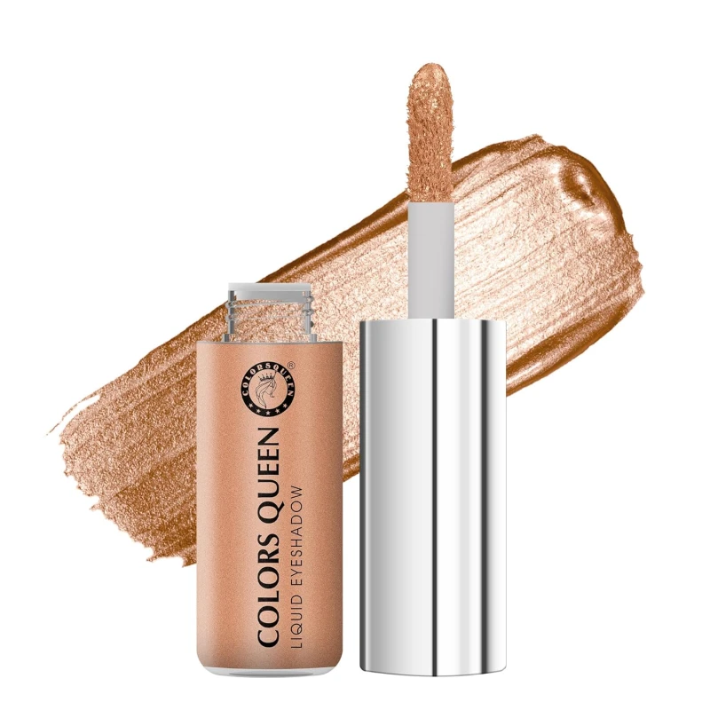 Colors Queen Metallic Liquid Eyeshadow Highly Pigmented &amp; Long Lasting Eyeshadow | Smooth One Stroke Application, Non-Transfer, Waterproof Eye Shadow (Shade - 02, 7g) - Thumbnail 2