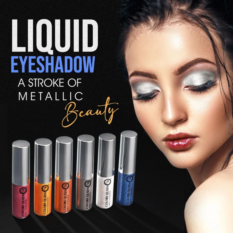 Colors Queen Metallic Liquid Eyeshadow Highly Pigmented &amp; Long Lasting Eyeshadow | Smooth One Stroke Application, Non-Transfer, Waterproof Eye Shadow (Shade - 04, 7g) - Thumbnail 6