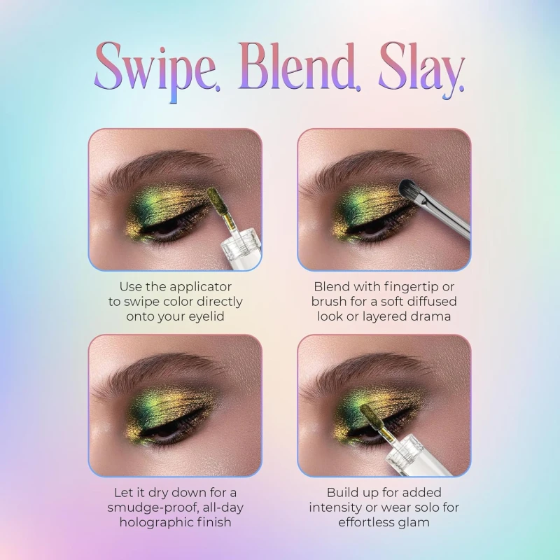 Colors Queen Multichrome Liquid Eyeshadow | Long Wearing &amp; Highly Pigmented Eyeshadow with Metallic Finish | Transfer Proof &amp; Smudge Proof Liquid Eye Shadow for Eye Makeup (05 - Jewel On) thumbnail 6