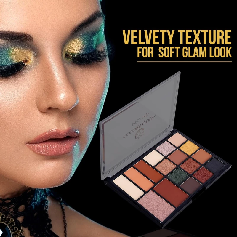 Colors Queen Pro HD Eyeshadow Palette with Contour &amp; Highlighter | 17 Highly Pigmented &amp; Blendable Shades | Matte and Shimmery Eyeshadow Palette for Eye Makeup (Pro HD, Multicolor - 01) thumbnail 4