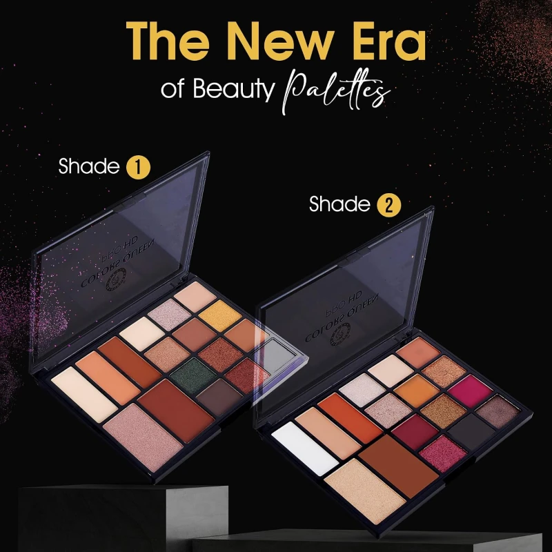 Colors Queen Pro HD Eyeshadow Palette with Contour &amp; Highlighter | 17 Highly Pigmented &amp; Blendable Shades | Matte and Shimmery Eyeshadow Palette for Eye Makeup (Pro HD, Multicolor - 01) thumbnail 5