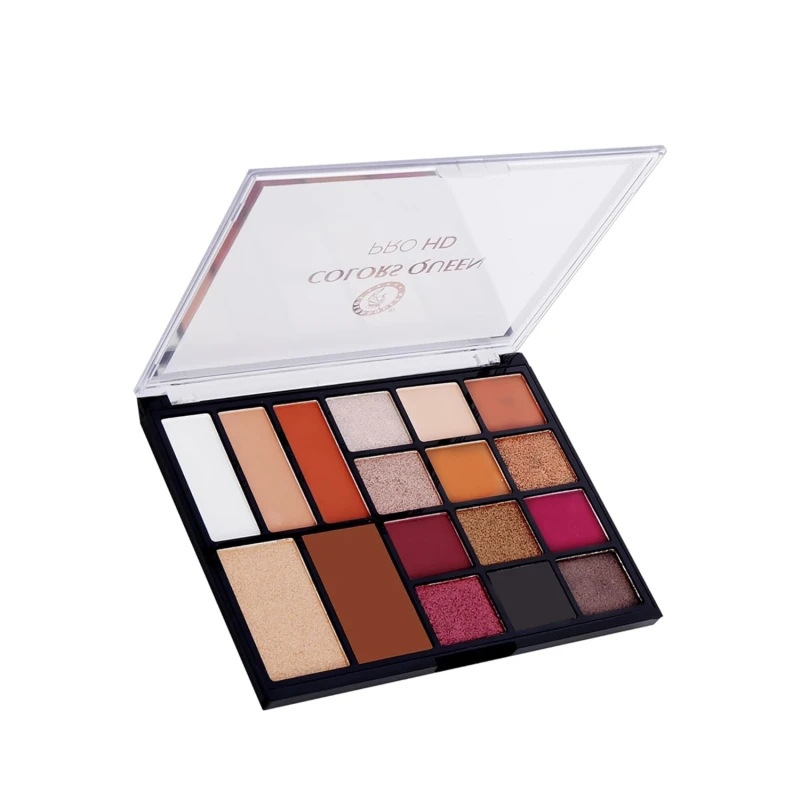 Colors Queen Pro HD Eyeshadow Palette with Contour &amp; Highlighter | 17 Highly Pigmented &amp; Blendable Shades | Matte and Shimmery Eyeshadow Palette for Eye Makeup (Pro HD, Multicolor - 02) thumbnail 2
