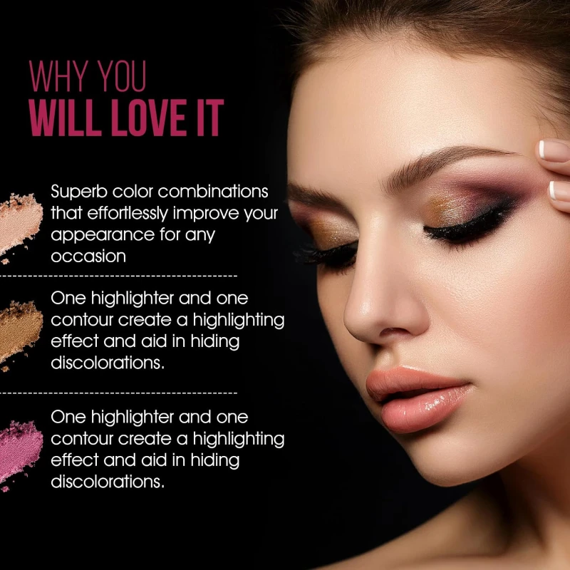 Colors Queen Pro HD Eyeshadow Palette with Contour &amp; Highlighter | 17 Highly Pigmented &amp; Blendable Shades | Matte and Shimmery Eyeshadow Palette for Eye Makeup (Pro HD, Multicolor - 02) thumbnail 3